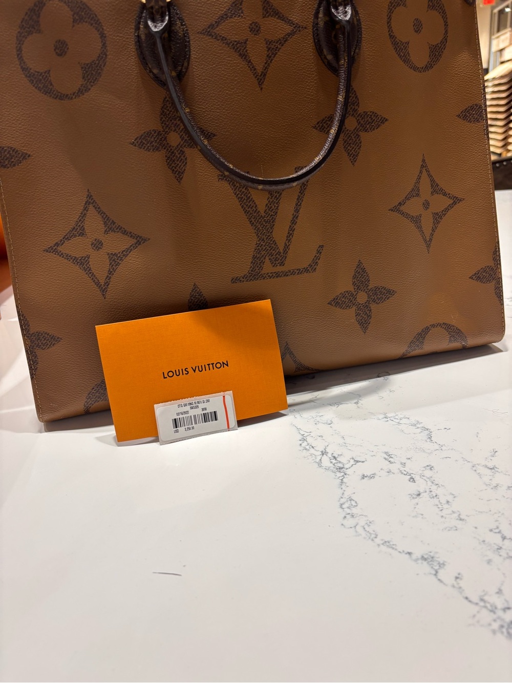 Louis Vuitton Brown Monogram Tote Shoulder Bag - Picture 8 of 9